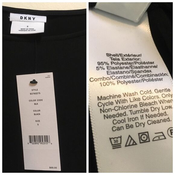 NWT SZ Small DKNY Black Popover - Picture 7 of 7